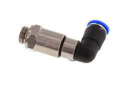 8mm & G1/4'' L-stuk Hoge Snelheid Draaidoorvoer Insteek Buitendraad Vernikkeld Messing/PBT NBR