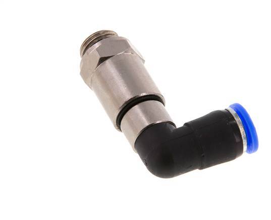 8mm & G1/4'' L-stuk Hoge Snelheid Draaidoorvoer Insteek Buitendraad Vernikkeld Messing/PBT NBR