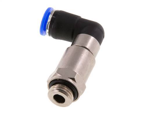 8mm & G1/4'' L-stuk Hoge Snelheid Draaidoorvoer Insteek Buitendraad Vernikkeld Messing/PBT NBR