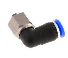 6mm & M5 L-stuk Draaidoorvoer Insteek Buitendraad Vernikkeld Messing/PBT NBR