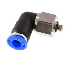 6mm & M5 L-stuk Draaidoorvoer Insteek Buitendraad Vernikkeld Messing/PBT NBR