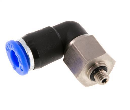 6mm & M5 L-stuk Draaidoorvoer Insteek Buitendraad Vernikkeld Messing/PBT NBR