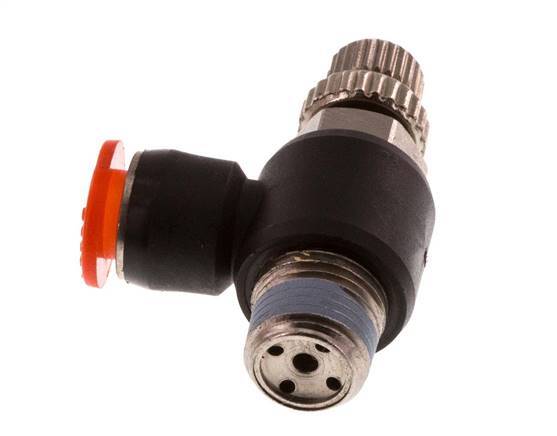 L-stuk Regelventiel 6 mm - R1/8'' Regeling-in Messing/PBT
