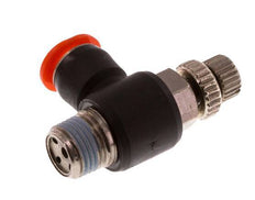 Flow Control Silencer Meter-In Elbow 6 mm - R1/8'' Brass/PBT