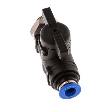 2-Way Straight Ball Valve 6 mm - G1/8'' Plastic/Brass