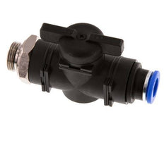 10 mm - G3/8'' Kunststof/Messing rechte 2-Weg Kogelkraan