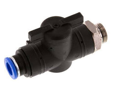 10 mm - G3/8'' Kunststof/Messing rechte 2-Weg Kogelkraan