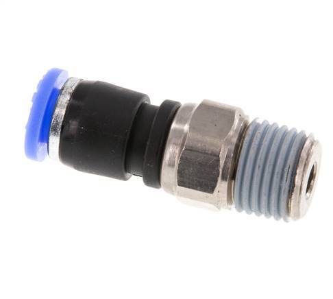 6mm & R1/4'' Draaidoorvoer Insteek Buitendraad Vernikkeld Messing/PBT NBR