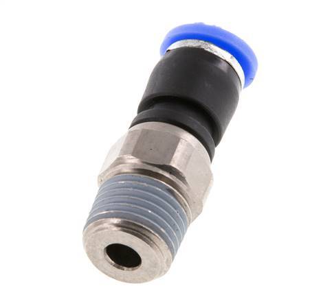 6mm & R1/4'' Draaidoorvoer Insteek Buitendraad Vernikkeld Messing/PBT NBR