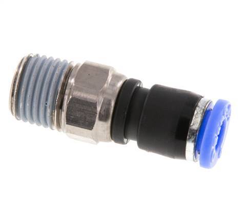 6mm & R1/4'' Draaidoorvoer Insteek Buitendraad Vernikkeld Messing/PBT NBR