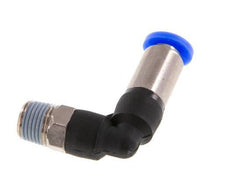 4mm & R1/8'' Zelfsluitende L-insteekkoppeling Vernikkeld messing/PBT buitendraad 0-10 bar [2 Stuks]