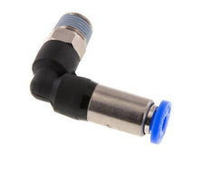 4mm & R1/8'' Zelfsluitende L-insteekkoppeling Vernikkeld messing/PBT buitendraad 0-10 bar [2 Stuks]