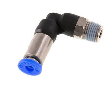 4mm & R1/8'' Zelfsluitende L-insteekkoppeling Vernikkeld messing/PBT buitendraad 0-10 bar [2 Stuks]