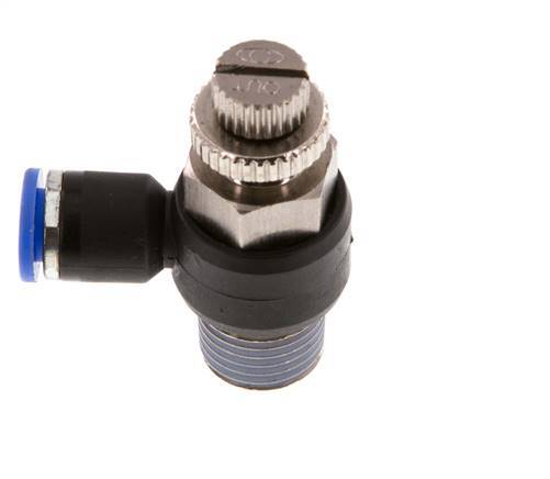 L-stuk Regelventiel 6 mm - R1/4'' Regeling-Uit Messing/Nylon