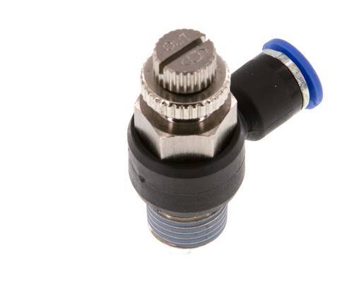 L-stuk Regelventiel 6 mm - R1/4'' Regeling-Uit Messing/Nylon