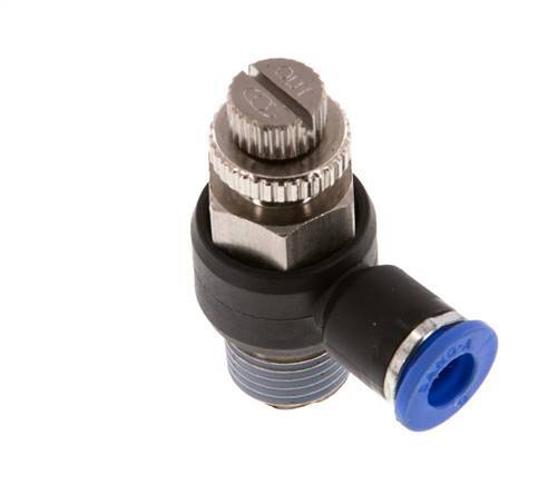 L-stuk Regelventiel 6 mm - R1/4'' Regeling-Uit Messing/Nylon