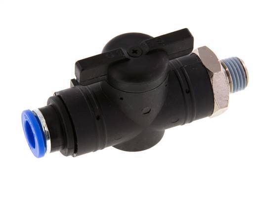 2-Way Straight Ball Valve 10 mm - R1/4'' Plastic/Brass