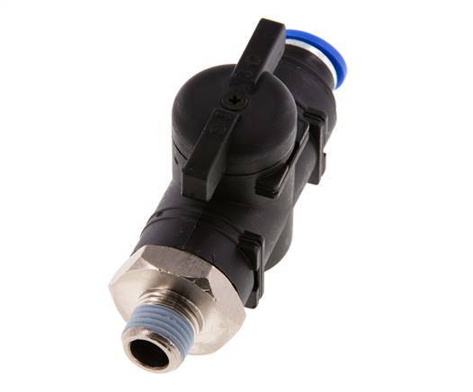 10 mm - R1/4'' Kunststof/Messing rechte 2-Weg Kogelkraan