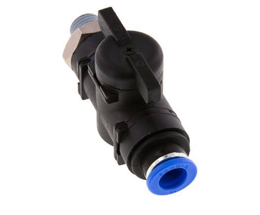 10 mm - R1/4'' Kunststof/Messing rechte 2-Weg Kogelkraan