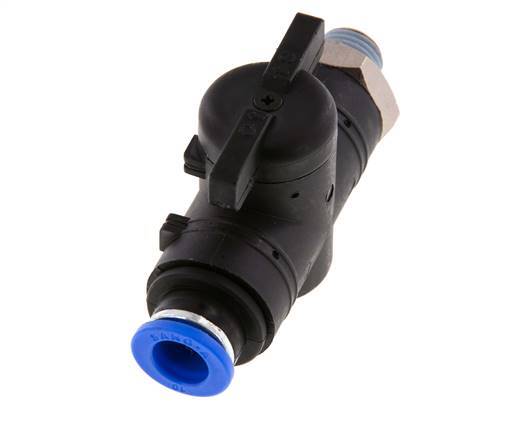 10 mm - R1/4'' Kunststof/Messing rechte 2-Weg Kogelkraan