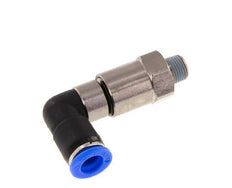 8mm & R1/8'' L-stuk Hoge Snelheid Draaidoorvoer Insteek Buitendraad Vernikkeld Messing/PBT NBR