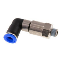 8mm & R1/8'' Elbow Quick Swivel Joint Push-In-Male Threads Nickel-Plated Brass/PBT NBR Rotatable