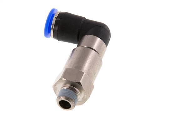 8mm & R1/8'' L-stuk Hoge Snelheid Draaidoorvoer Insteek Buitendraad Vernikkeld Messing/PBT NBR