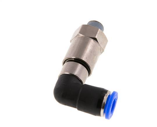 8mm & R1/8'' L-stuk Hoge Snelheid Draaidoorvoer Insteek Buitendraad Vernikkeld Messing/PBT NBR