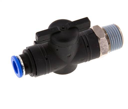 10 mm - R1/2'' Kunststof/Messing rechte 2-Weg Kogelkraan