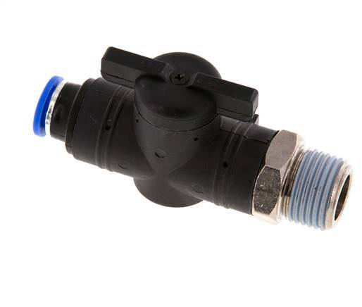 10 mm - R1/2'' Kunststof/Messing rechte 2-Weg Kogelkraan