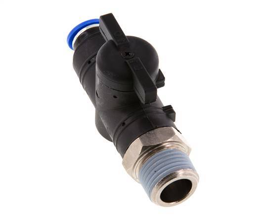 10 mm - R1/2'' Kunststof/Messing rechte 2-Weg Kogelkraan
