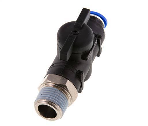 10 mm - R1/2'' Kunststof/Messing rechte 2-Weg Kogelkraan