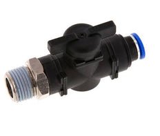 10 mm - R1/2'' Kunststof/Messing rechte 2-Weg Kogelkraan