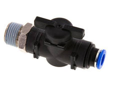 10 mm - R1/2'' Kunststof/Messing rechte 2-Weg Kogelkraan