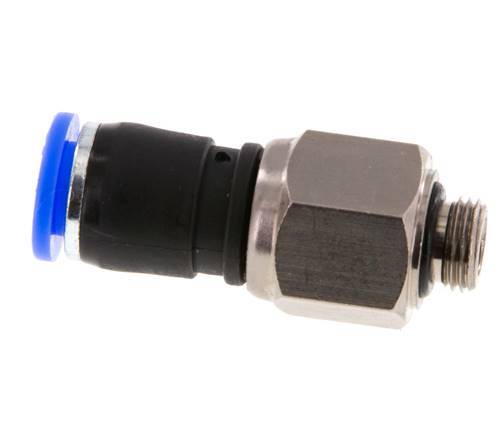 8mm & G1/8'' Draaidoorvoer Insteek Buitendraad Vernikkeld Messing/PBT NBR
