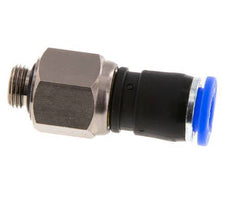 8mm & G1/8'' Draaidoorvoer Insteek Buitendraad Vernikkeld Messing/PBT NBR