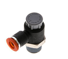 L-stuk Regelventiel 6 mm - R1/4'' Regeling-in Messing/Nylon Borgmoer