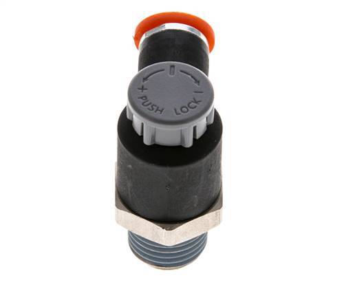 L-stuk Regelventiel 6 mm - R1/4'' Regeling-in Messing/Nylon Borgmoer