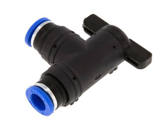 8 mm Kunststof/Messing L-stuk 2-Weg Kogelkraan