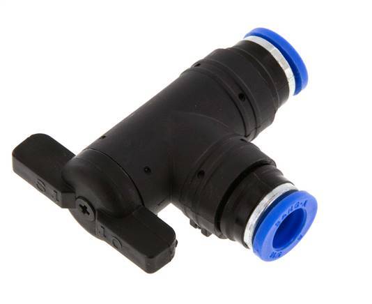 8 mm Kunststof/Messing L-stuk 2-Weg Kogelkraan