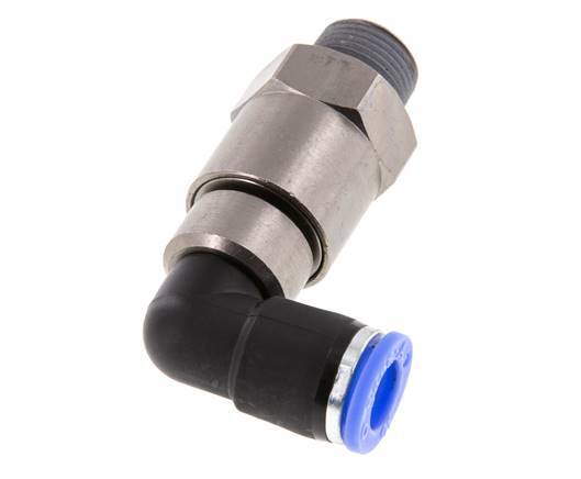 10mm & R3/8'' L-stuk Hoge Snelheid Draaidoorvoer Insteek Buitendraad Vernikkeld Messing/PBT NBR