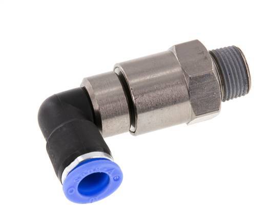 10mm & R3/8'' L-stuk Hoge Snelheid Draaidoorvoer Insteek Buitendraad Vernikkeld Messing/PBT NBR