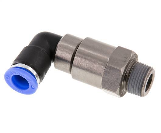 10mm & R3/8'' L-stuk Hoge Snelheid Draaidoorvoer Insteek Buitendraad Vernikkeld Messing/PBT NBR