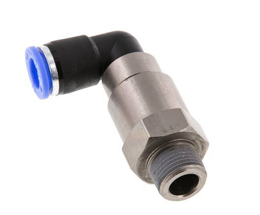 10mm & R3/8'' L-stuk Hoge Snelheid Draaidoorvoer Insteek Buitendraad Vernikkeld Messing/PBT NBR