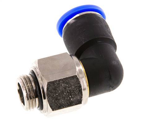12mm & G3/8'' L-stuk Draaidoorvoer Insteek Buitendraad Vernikkeld Messing/PBT NBR