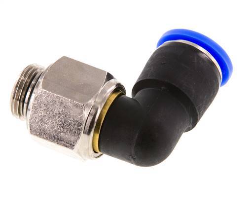 12mm & G3/8'' L-stuk Draaidoorvoer Insteek Buitendraad Vernikkeld Messing/PBT NBR