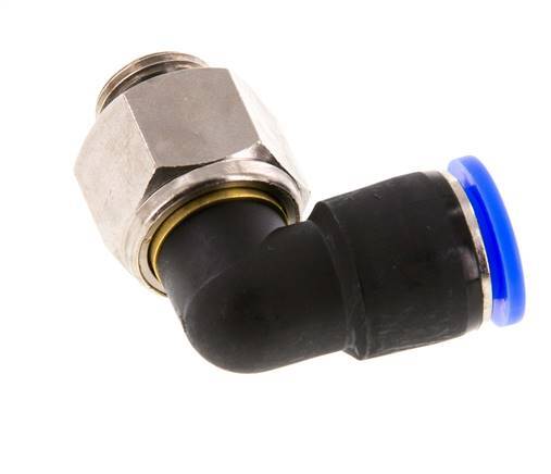 12mm & G3/8'' L-stuk Draaidoorvoer Insteek Buitendraad Vernikkeld Messing/PBT NBR