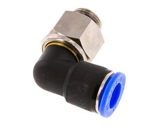 12mm & G3/8'' L-stuk Draaidoorvoer Insteek Buitendraad Vernikkeld Messing/PBT NBR