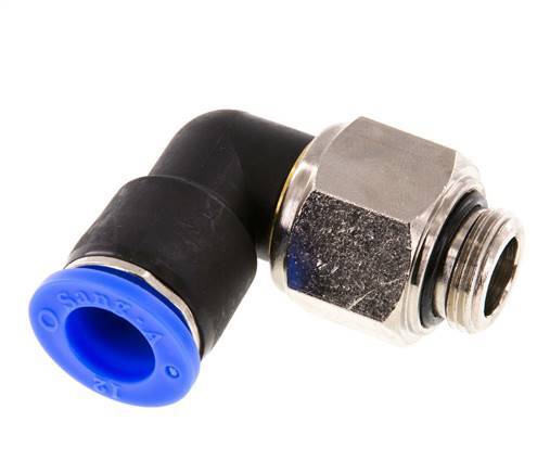 12mm & G3/8'' L-stuk Draaidoorvoer Insteek Buitendraad Vernikkeld Messing/PBT NBR