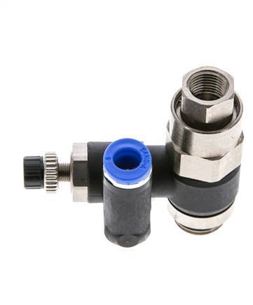 Draaibaar Regelventiel 6 mm - G1/4''-G1/8'' Regeling-Uit Messing/Nylon Indirect Gestuurde Terugslagklep